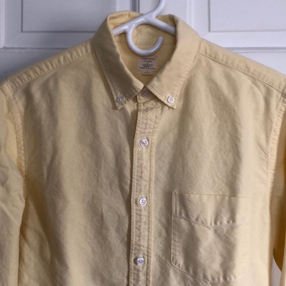 Yellow J. Crew Oxford button-up shirt